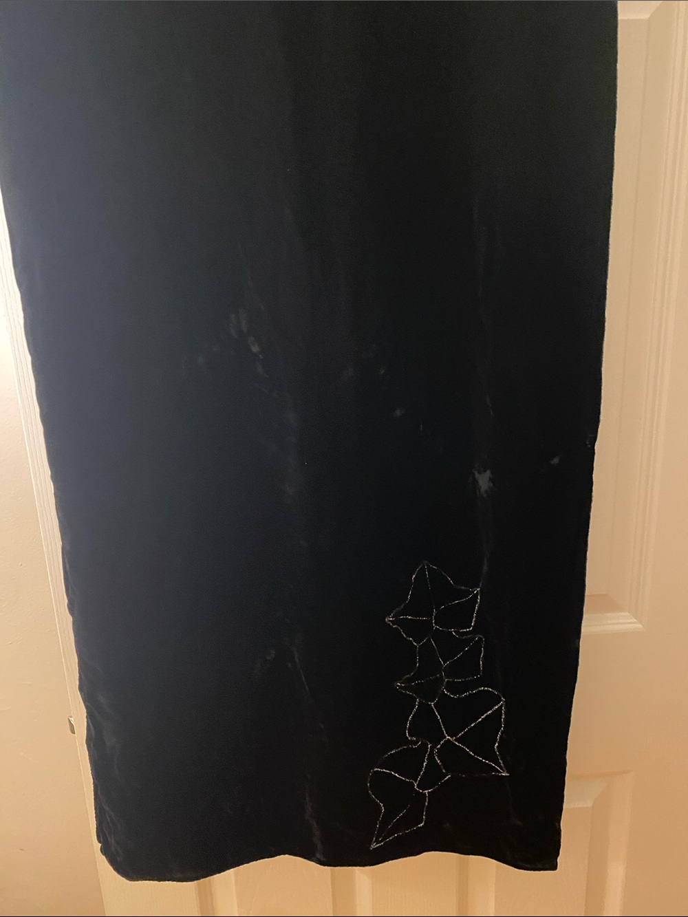 Black Velvet Embroidered Scarf Wrap